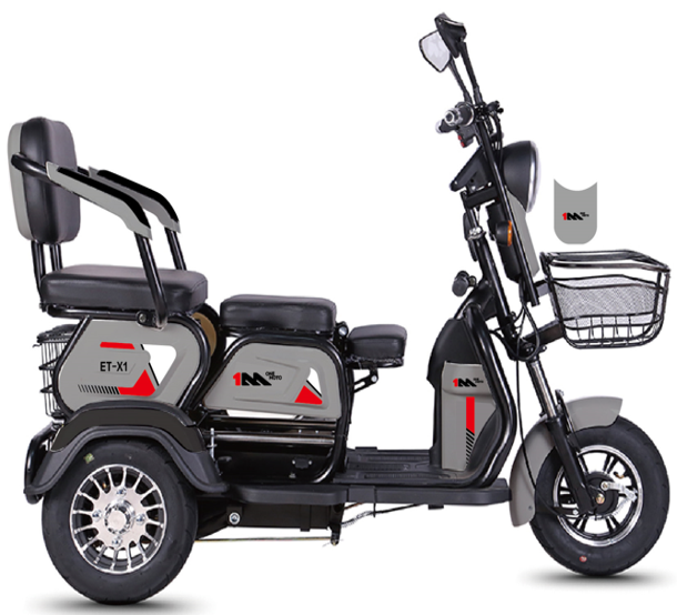 Трицикл аккумуляторный ONEMOTO ET-X1 (48V23Ah;кол.3.00-8;3-местн.;бараб. тормоза)