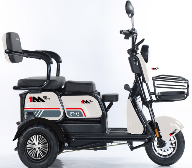 Трицикл аккумуляторный ONEMOTO ET-X3 (60V23Ah; кол. 3.00-8; 3-местн.; бараб. тормоза)