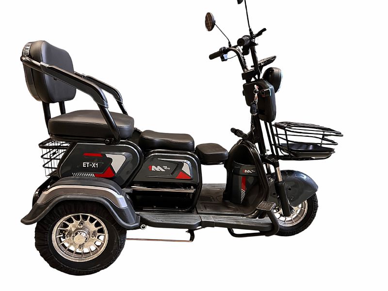 Трицикл аккумуляторный ONEMOTO ET-X1 (48V23Ah;кол.3.00-8;3-местн.;бараб. тормоза)