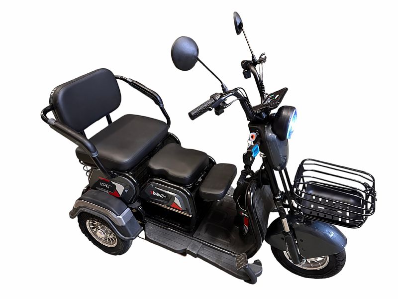 Трицикл аккумуляторный ONEMOTO ET-X1 (48V23Ah;кол.3.00-8;3-местн.;бараб. тормоза)