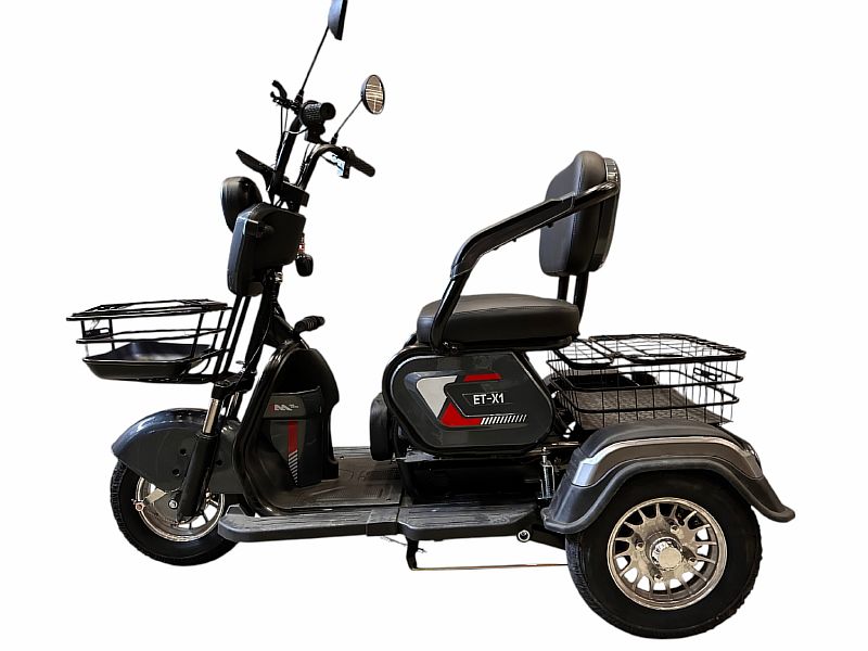 Трицикл аккумуляторный ONEMOTO ET-X1 (48V23Ah;кол.3.00-8;3-местн.;бараб. тормоза)