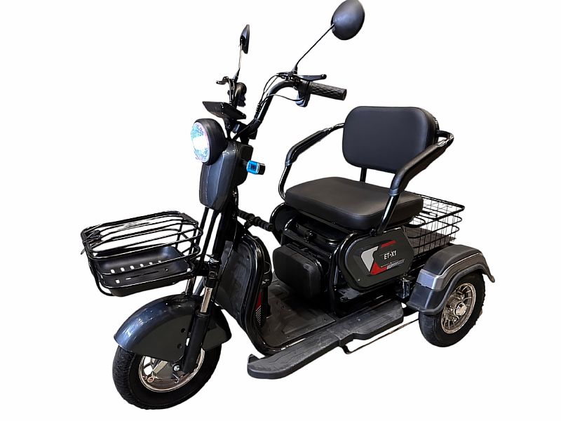 Трицикл аккумуляторный ONEMOTO ET-X1 (48V23Ah;кол.3.00-8;3-местн.;бараб. тормоза)